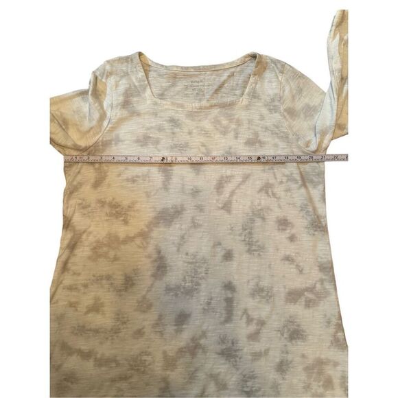 Pure Jill Square Neck Tunic Grey Cream Lagenlook Sz L Tall - Picture 5 of 11